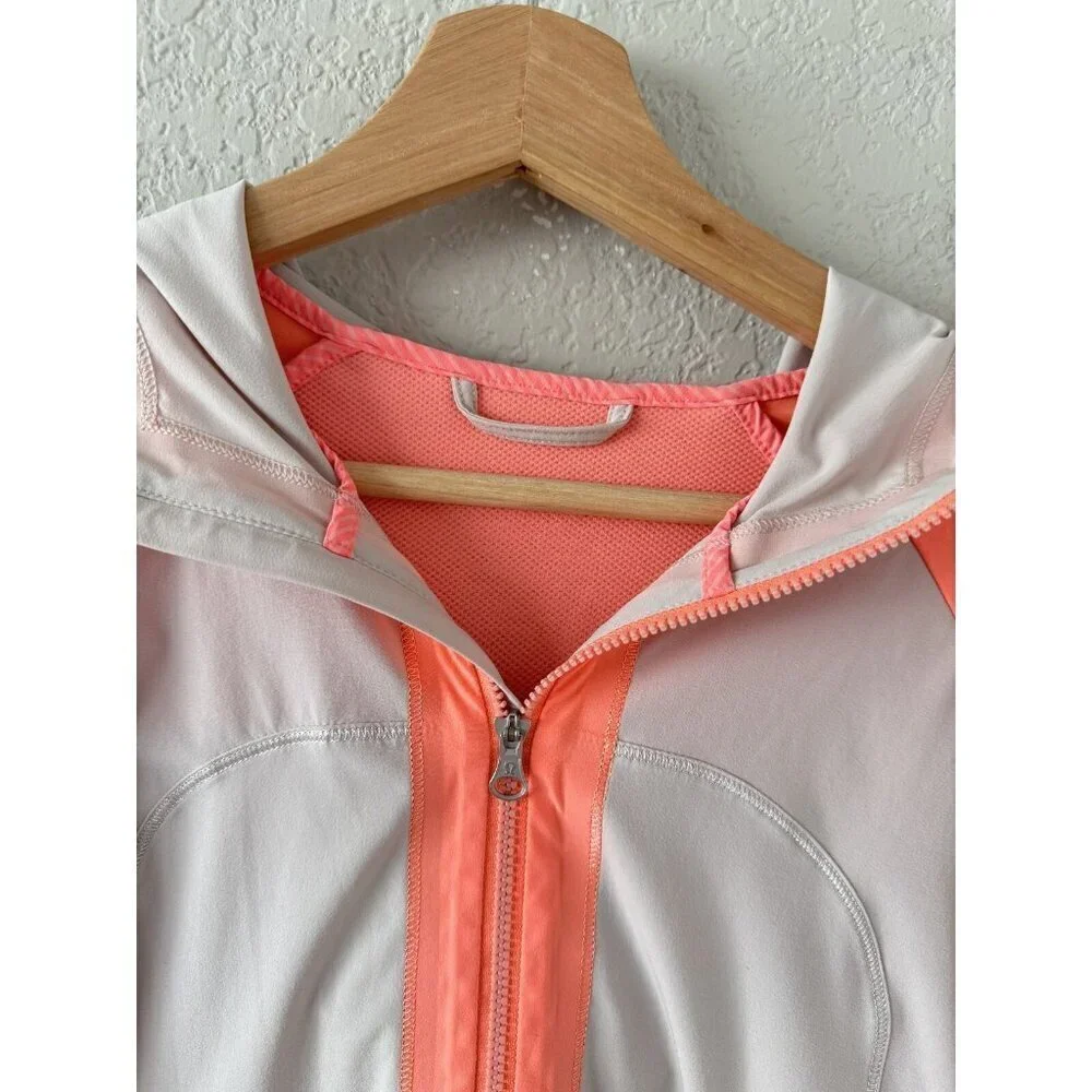 Lululemon Run Stash & Dash Half Zip Pullover Reflective Loose Fit Pop Orange 4
